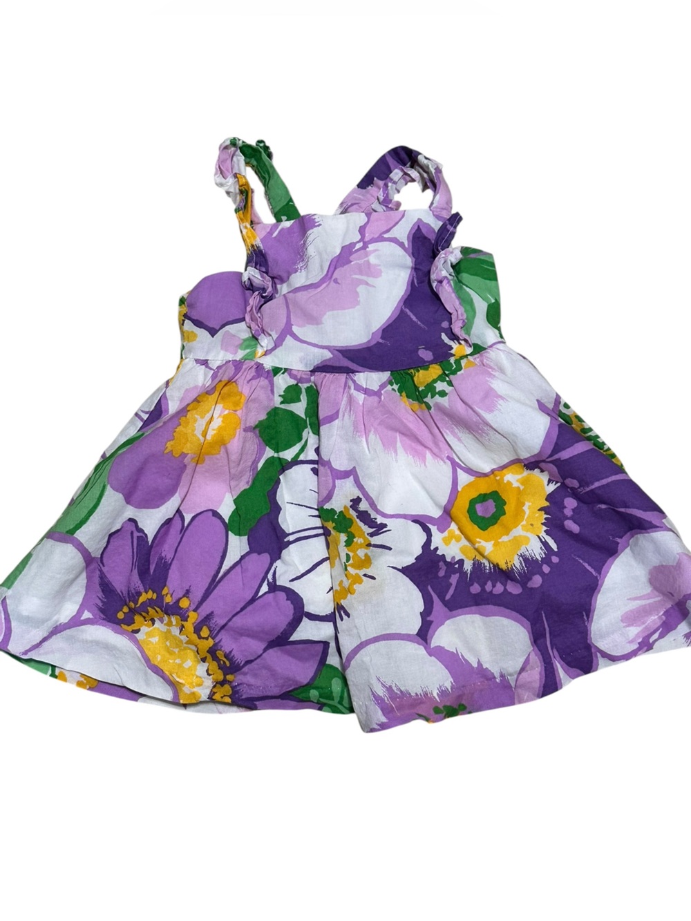Janie and Jack Purple Floral Ruffle Strap Sundress cotton 6-12 months